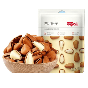 白草尾北東松の実、手剥き乾燥ナッツ、カジュアルスナック、特産品、大きな殻付きナッツ、100g*1袋