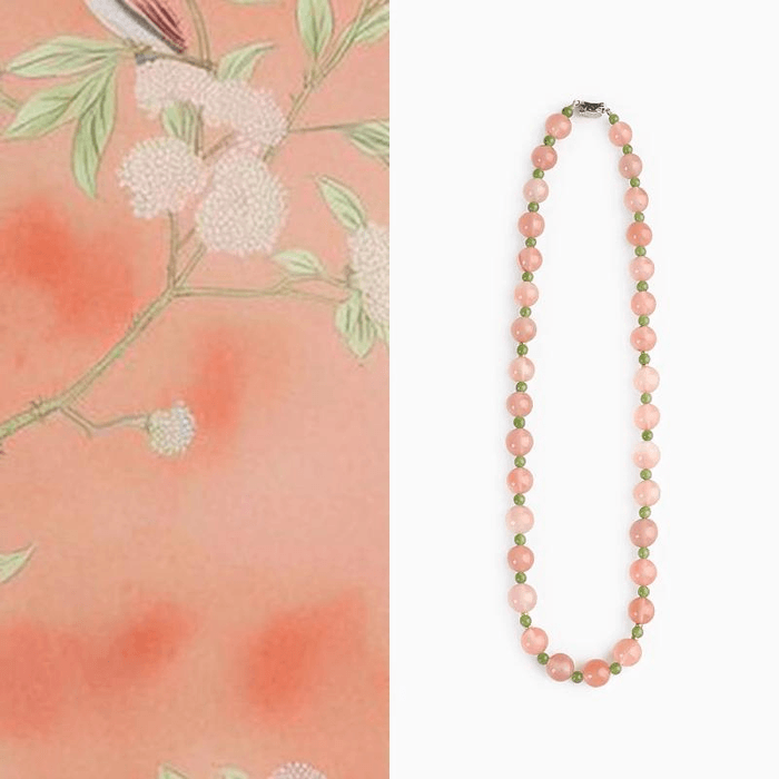 【中国直邮】  灵隐祈福 【平安纳福】天然冰飘南红女手工串珠项链事业高升安神养颜 42cm