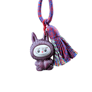 Violet LABUBU Phone Charm – Gradient Color Keychain  Cute Bag Accessory & Desk Decor