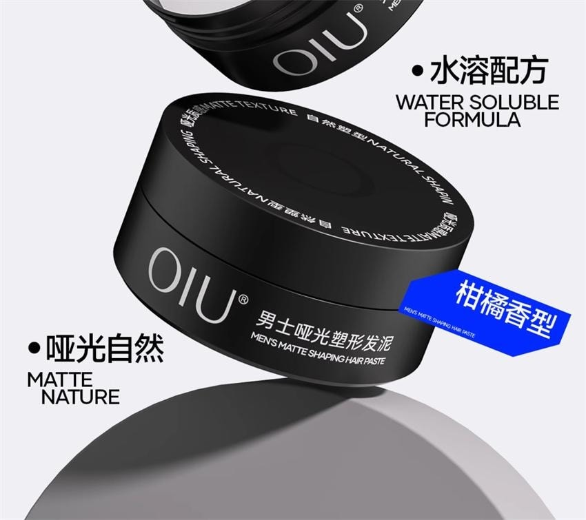 【中国直邮】 oiu 男士哑光塑型发泥 自然清爽持久蓬松哑光造型塑头发 80g/瓶