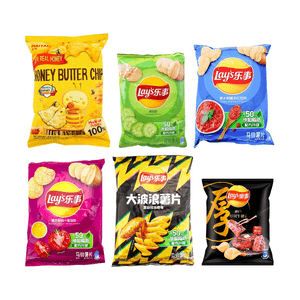 多国风味薯片组合6包 374g 海太蜂蜜黄油乐事多口味薯片膨化零食组合装