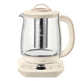 Glass and Stainless Steel Electric Tea Kettle with Lift-out Tea Basket 1.8L 110V