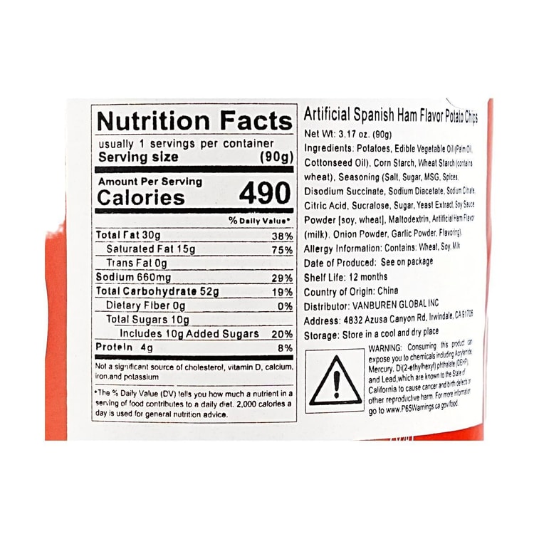 Spanish Ham Potato Chips, 3.17 oz 9