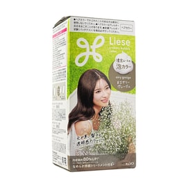 LIESE Bubble Hair Dye #Airy Greige, Hair Dye Kit (34g + 66g) with Conditioner 15g