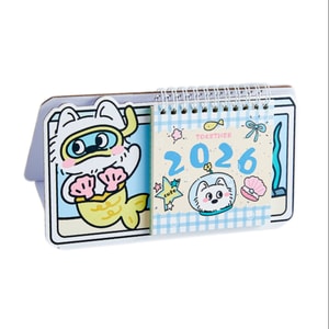 FOXTAIL 2026可爱卡通小狗计划台历 日历 实用便携 记事简约 桌面小摆件 - 美狗鱼 1本
