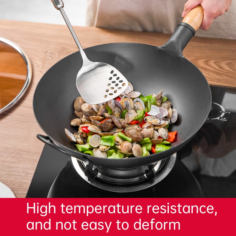 王源吉 ⭐省心套組 不易銹⭐【不銹鋼鍋勺+鍋鏟 2件套】 不銹鋼鍋鏟 炒菜勺 長柄鏟勺廚具鍋鏟套裝 304不銹鋼 5