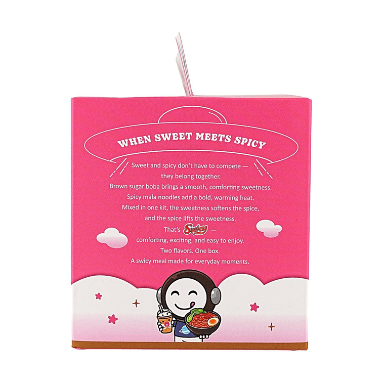 Brown Sugar Boba Milk Tea & Spicy Mala Noodles 8.46oz 【Swicy Duo Kit】【Two Favorites, One Box】 10