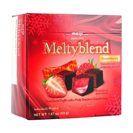 日本MEIJI明治 MELTYBLEND 雪吻特浓草莓松露夹心巧克力 53g