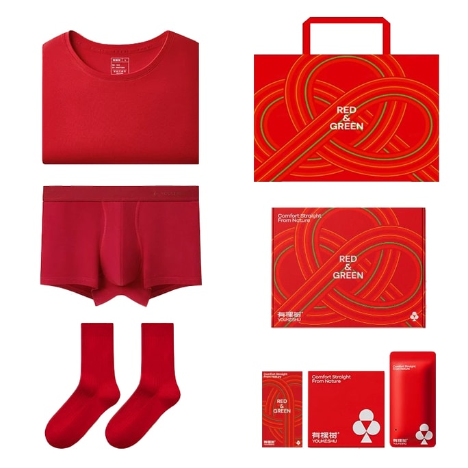 Cotton Autumn Clothes And Pants Warm Suit For Men In The Zodiac Year Size XXL Big Red box For The Zodiac Year