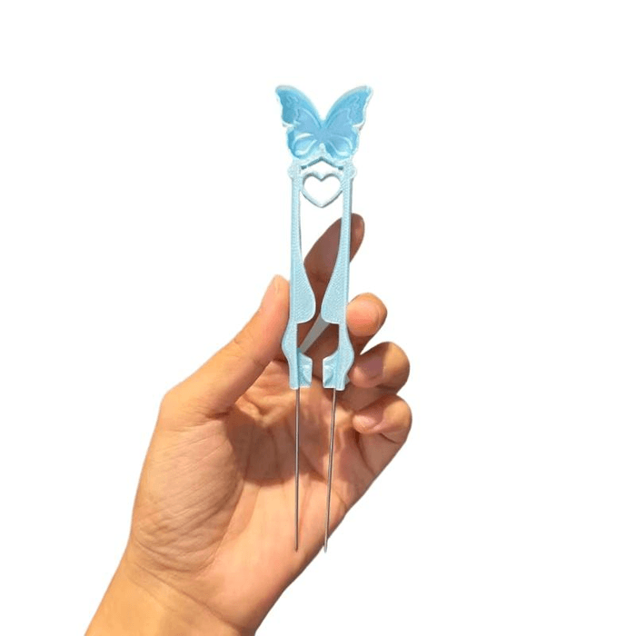 【中国直邮】 亲太太 5代泡芙卷2.6mm拼豆diy双长针双边拼豆笔蓝蝴蝶*1个