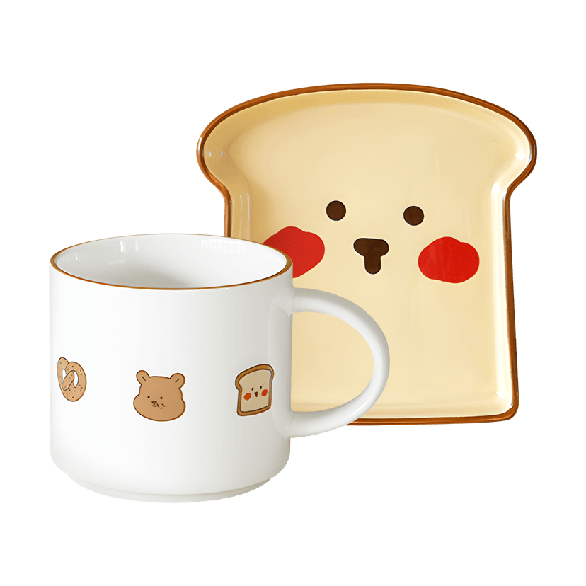 Breakfast Set Bread Plate and Mug
