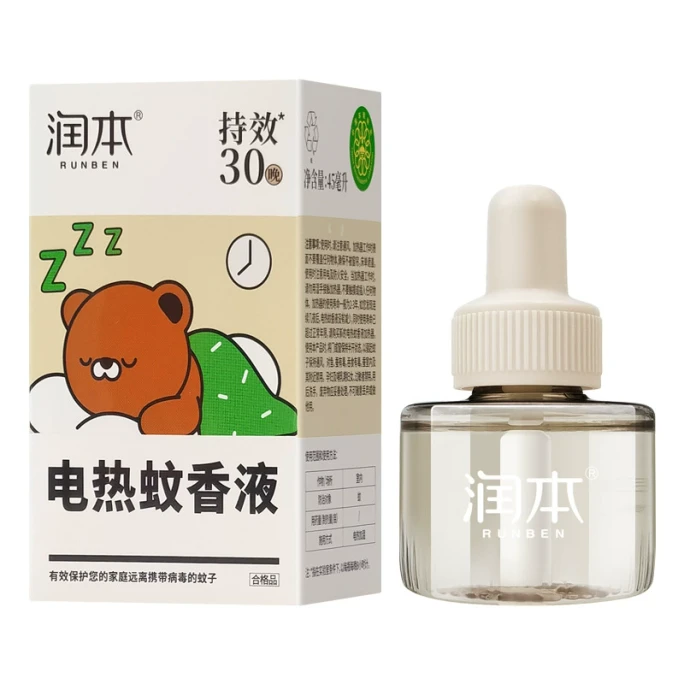 윤본 모기향 액체 무향 가정용 전기 모기향 액체 방충제 45ml 1개 곰 디자인