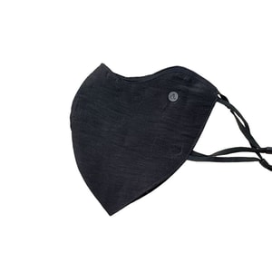 Lightweight linen tencel breathable sun protection mask for spring and summer, simple and versatile, solid color UV protection outdoor face mask, black 1 piece