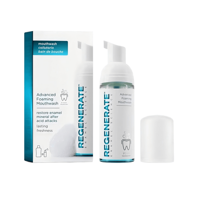 リジェネレート ホワイトニング＆エナメル修復マウスウォッシュ：抗菌、息を爽やか、長続きする香り、持ち運び可能、黄ばみ除去（50ml）