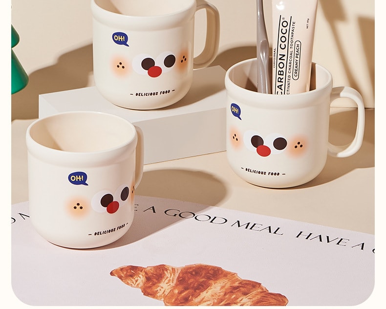 FaSoLa Life 刷牙杯 奶咖色1個 寶寶可愛防摔漱口杯 圓潤光滑 耐高溫