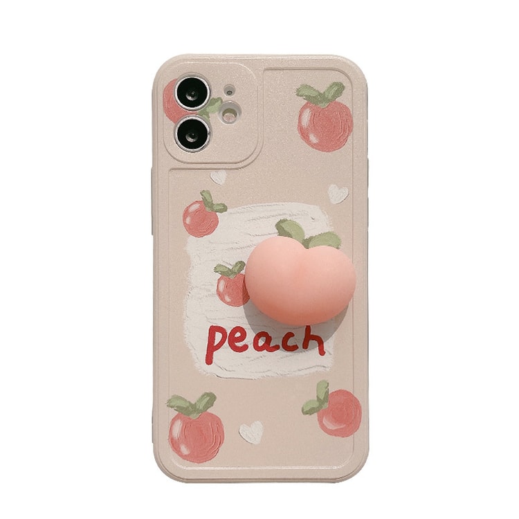 中国からの直送】Apple iPhone 16用 3Dピーチスクイーズスマホケース