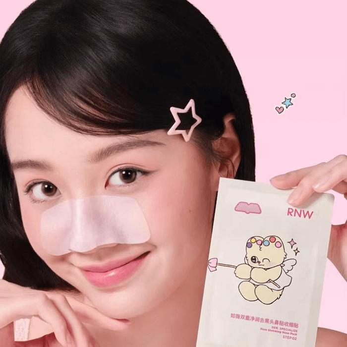 【中国直邮】 韩国 RNW 奶噗噗去黑头鼻贴导出液收缩贴毛孔清洁草莓鼻5组*1盒 3
