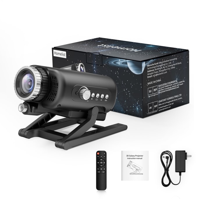 【美國直郵】 月影 3D星空投影夜燈,兒童星空投影儀,5D全息夜燈吊頂投影儀,適用於臥室,60種動態場景,帶白噪音和藍牙功能,適合派對、生日、聖誕節等場合