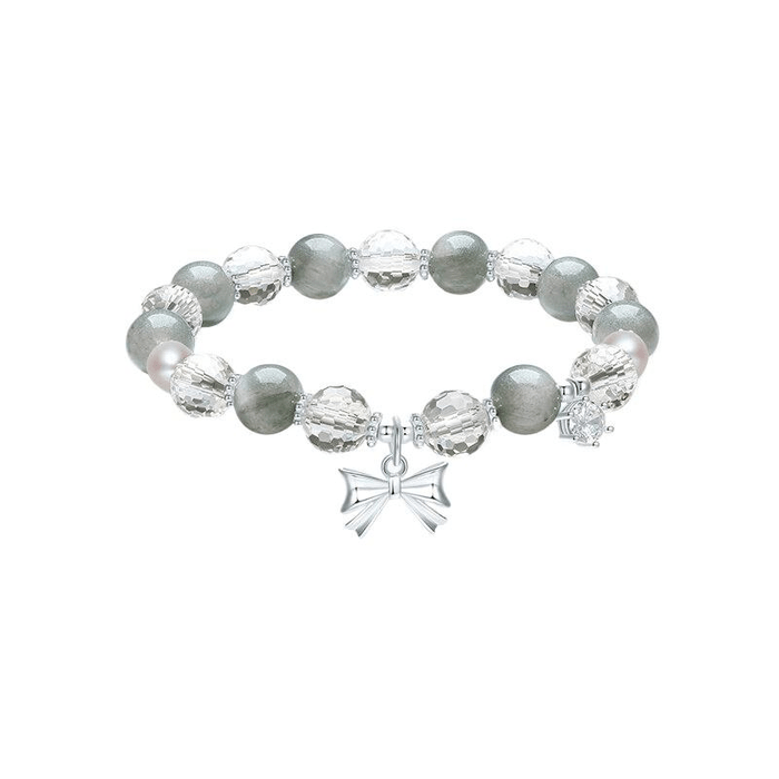 [중국 직배송] 저우류푸 여성용 리틀 문라이트 팔찌, 리본 매듭, 여자친구, 여성의 날 선물로 좋은 고급스럽고 우아한 디자인, 17cm x 1개