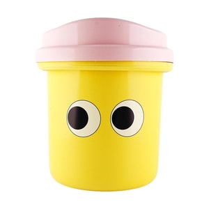 만화 쓰레기통, 가정용 쓰레기통, 귀여운 컵 表情 디자인, 거실 및 침실용, 망고 옐로우 12L