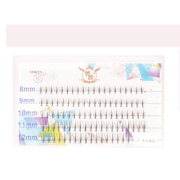 Dream Deer False Eyelashes Female Super Natural Sandwich Single Tufted Hair Fairy Grafting Small Devil Single 1 box