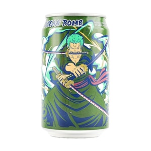 台湾OCEAN BOMB×海贼王联名 气泡水饮料 汽水 蜂蜜柠檬风味 330ml【罗罗亚·佐罗形象】【动漫好物】