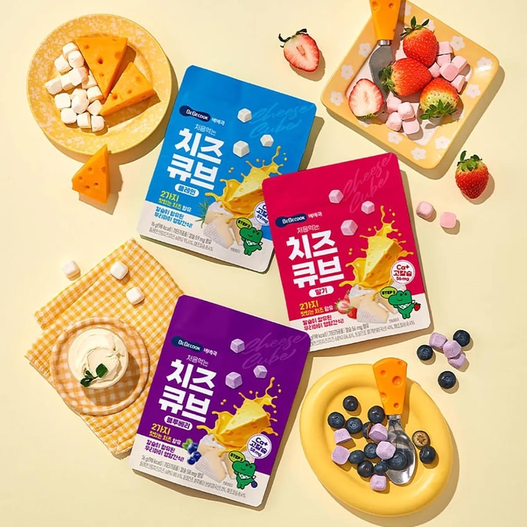 첫 치즈 큐브, 블루베리, 0.56 oz *2【2팩】【영양만점 맛있는】 9