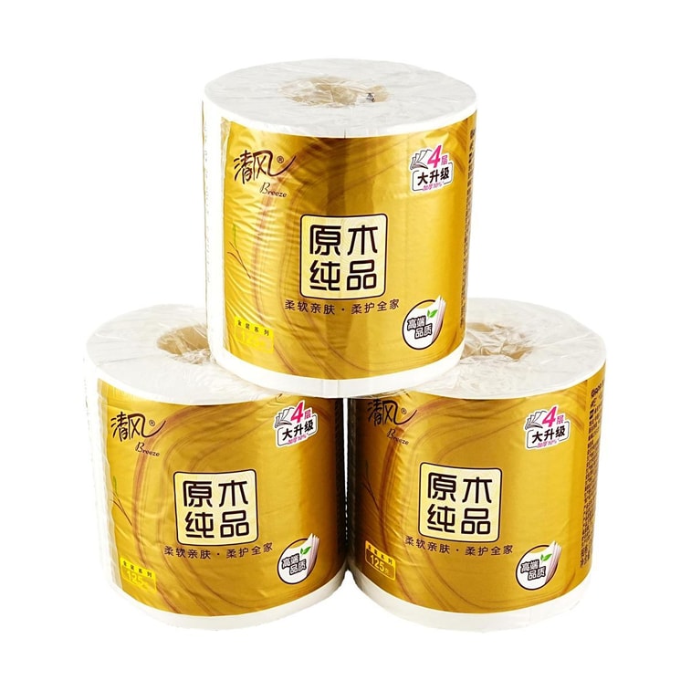 4-Ply Gold Toilet Paper Roll With Core 125g10 Rolls 3