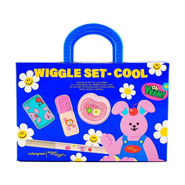 누드 블러 틴트 위글 위글 세트, #02 쿨 바스켓 - 틴트 #06 + 블러셔 #12 + 애교살 메이커 #02 + 헤어롤 8
