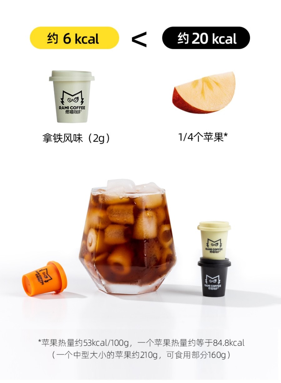 燃喵 冷萃冻干即溶纯黑咖啡 拿铁风味 中度烘焙 18颗装 36g【防困提神 0脂无蔗糖】