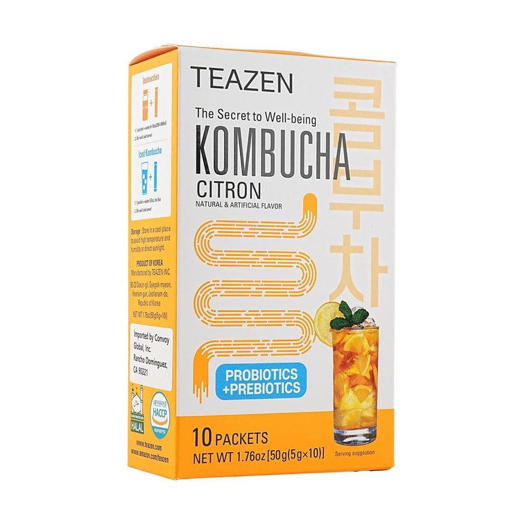 【BTSのお気に入り】シトロンコンブチャドリンクミックス - プロバイオティクス健康飲料、10袋入り* 1袋あたり0.17オンス 12