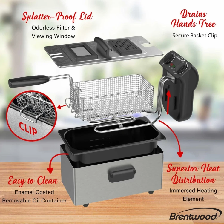 アメリカ BRENTWOOD 1500W 12カップ 電気ステンレス鋼 ディープ