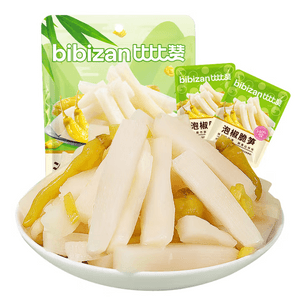 【0脂肪低热量】比比赞(BIBIZAN)泡椒脆笋 素食小吃休闲零食开袋即食网红酸辣解馋小吃独立包装200g