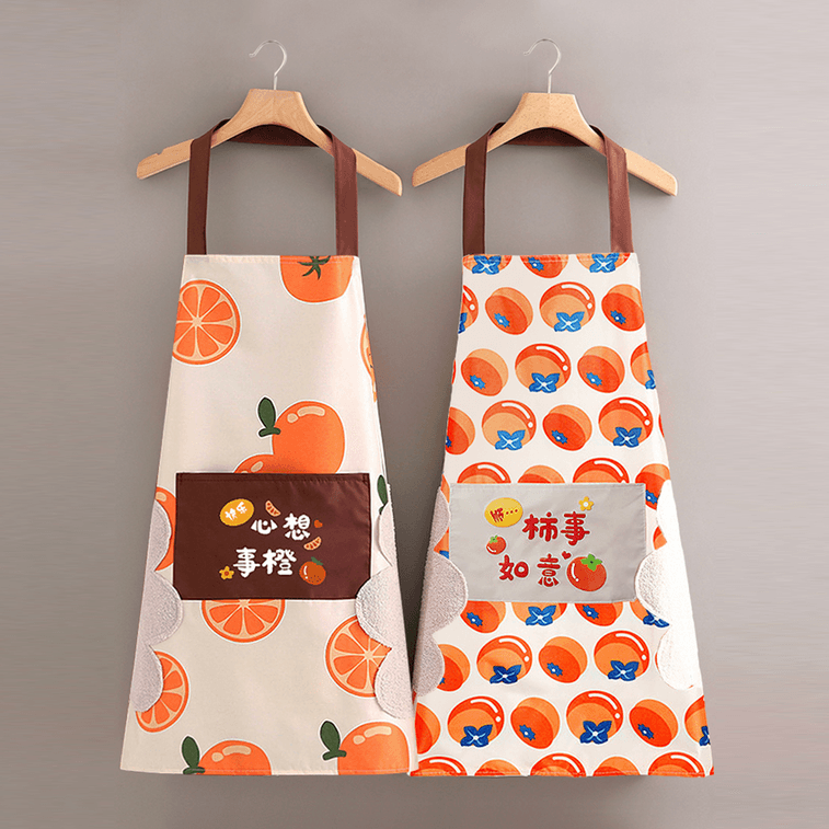 Waterproof Apron Persimmon with Good Luck Design 6