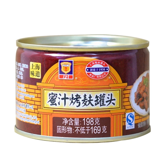 【中國直郵】 梅林 蜜汁烤麩罐頭198g*1罐即食下飯菜速食食品