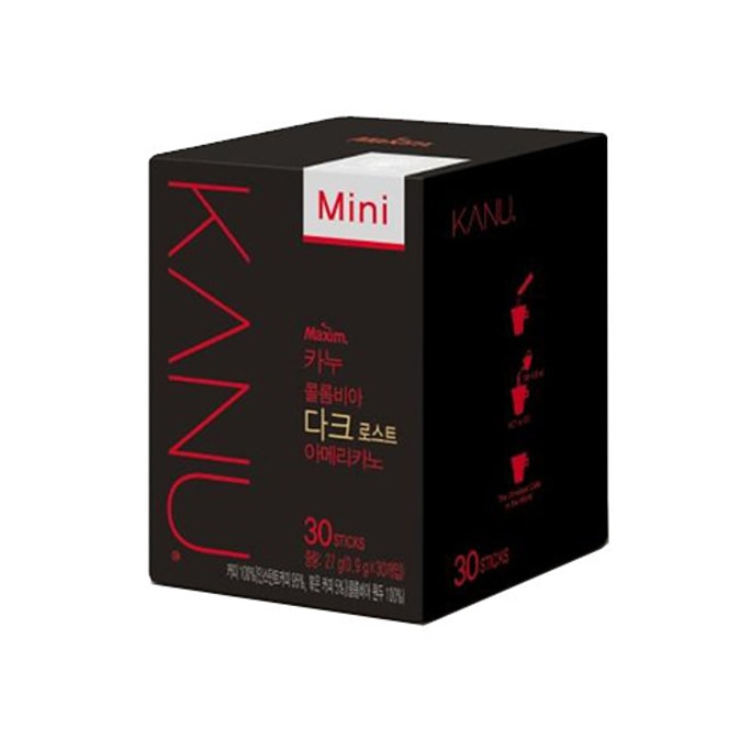 MAXIM Cafe KANU Mini Dark Black Coffee Mini 0.9g*30sticks