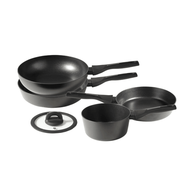 Lock & Lock Black Shield IH Frying Pan 4Pcs Set