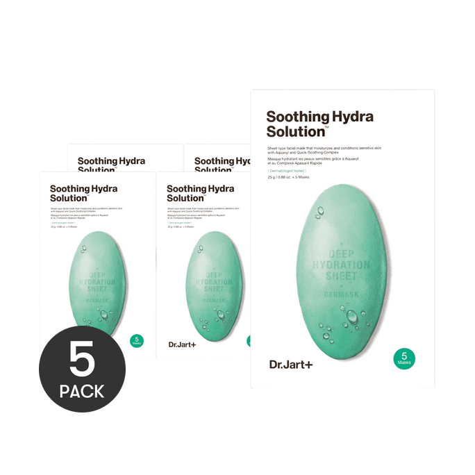 Dermask Water Jet Soothing Hydra Solution Mask 5 Sheets *5【5 Packs】