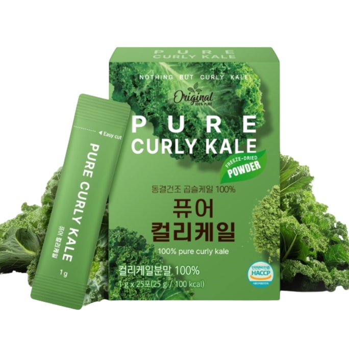【韩国直邮】 韩国 Chunhoncare 纯羽衣甘蓝粉 – 冻干100%羽衣甘蓝粉,独立条装,适合搭配水、奶昔、沙拉或酸奶