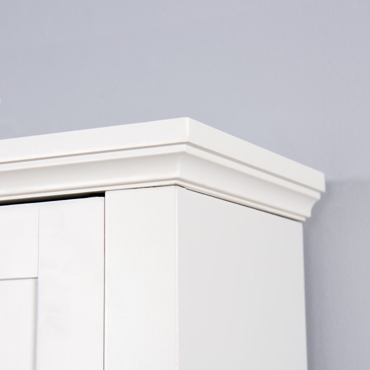 Over-The-Toilet Storage 23.62*7.72*67.32in【Door Cabinet·Adjustable Shelf·Open Display】White Wooden Bathroom Space Saver, Laundry Organizer【Small Bathrooms·Renters】Anti-Tip Hook Easy-Numbered Assembly 8