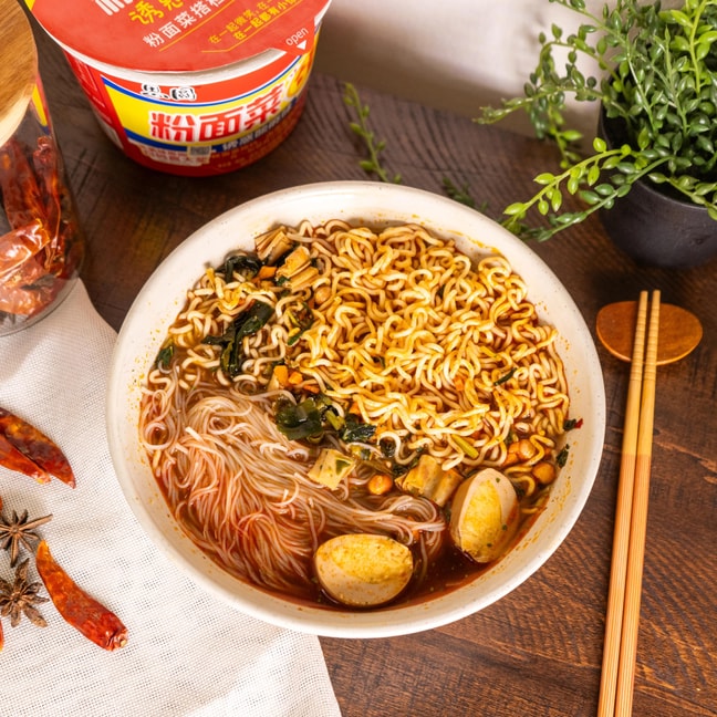 思圆 粉面菜蛋 方便面粉丝 诱惑酸麻味 180g【粉面类开创者】【河南特产】