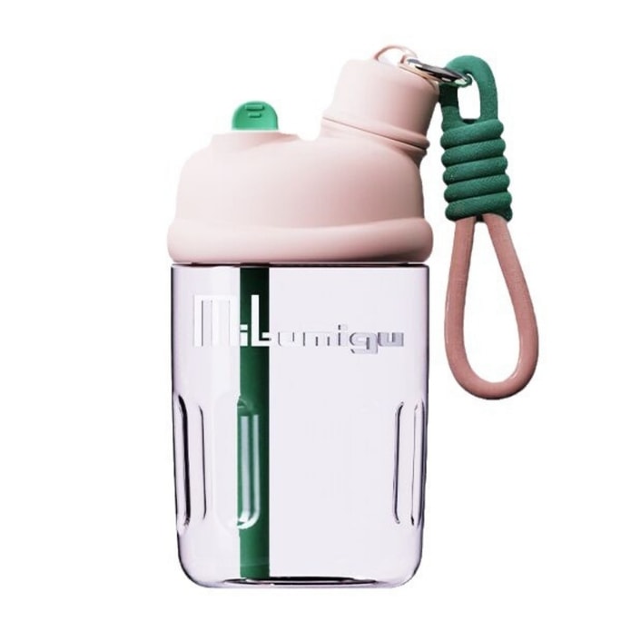 【中国直送】トライタンストロー 大容量 ポータブル デュアルドリンク フルーツティーカップ 650ml ピンク (1個)