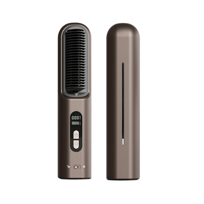 Hair Straightening Brush: Negative Ion Portable 2-in-1 Wireless Straightener/Curler KD3820A 1 Pcs