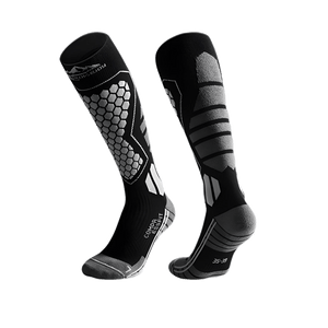[중국에서 다이렉트 메일] GoloveJoy 겨울 울 롱 스키 양말 블랙 그레이/따뜻하고 속건성 방풍 및 방한 하이삭스