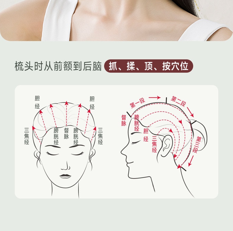 【中国直邮】 科爱元素 玉石小月梳头部按摩仪器电动头皮经络生发梳红光按摩梳子 头皮按摩新款【高档礼盒装 绿壳小月梳】 1个