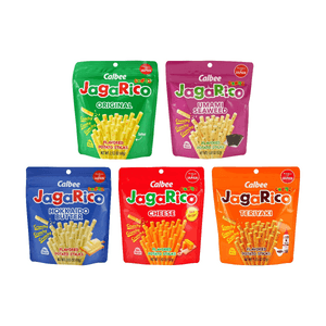 JAGARICO ポテトフライ オリジナル＋香ばしい海藻＋北海道バター＋チーズ＋照り焼き風味 1.83 oz * 5【5コンボパック】