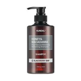 韩国KUNDAL 蜂蜜夏威夷果天然洗发水 无硅油柔顺洗发 改善干枯温和清洁保湿 黑莓海湾香型 500ml