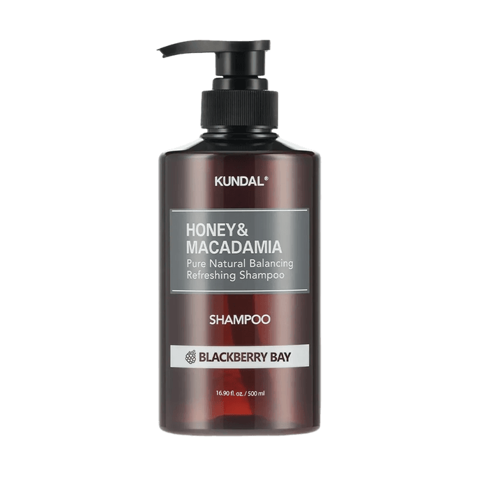 韩国KUNDAL 蜂蜜夏威夷果天然洗发水 无硅油柔顺洗发 改善干枯温和清洁保湿 黑莓海湾香型 500ml