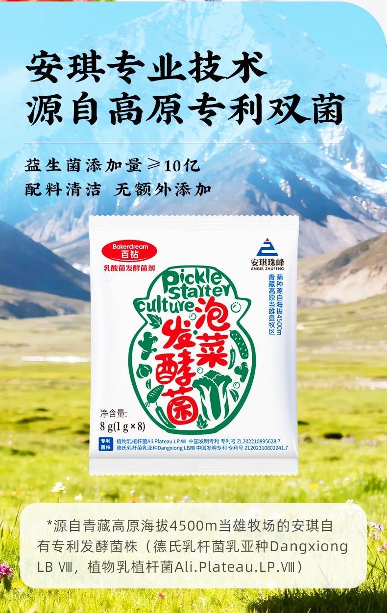 百钻 泡菜发酵菌8g家用泡菜乳酸菌发酵粉自制酸豆角韩式泡菜酵母粉