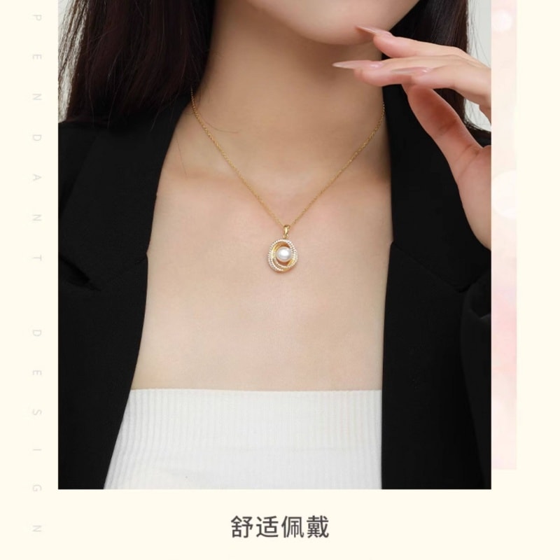 【中国直邮】 周大生 复古大颗珍珠项链纯银高级感秋冬配饰锁骨链约会好礼情人节浪漫约会生日礼物送女友  星迹项链 一条装